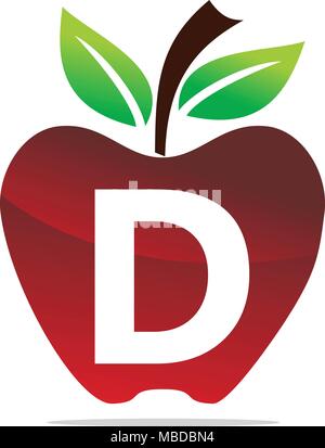 Apple letter D Logo Design Template Vector Stock Vector
