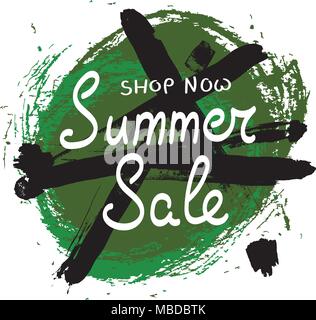 Shop News. Summer Sale. Hand drawn motivation quote. Creative vector typography concept for design and printing. Ready for cards, t-shirts, labels, st Stock Vector