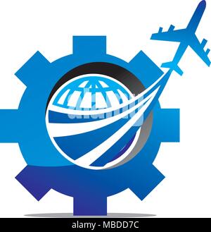 Aero Technology Logo Design Template Vector Stock Vector