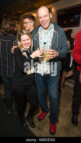 Supper Suite hosts premiere party for ‘Support The Girls’ sponsored by Foster Grant, Blue Moon, Line 39 and Revolucion Tequila  Featuring: Megan Leonard, Nathan Zellner Where: Austin, Texas, United States When: 09 Mar 2018 Credit: Lu Chau/WENN.com Stock Photo