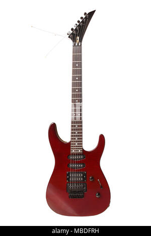 Red Electric Guitar Isolated on White Stock Photo