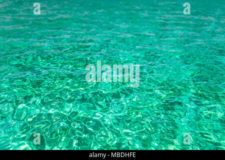 Crystal clear water of the tropical emerald lagoon Stock Photo