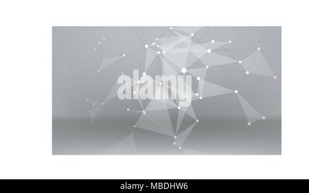lines and dots on grey background Stock Vector
