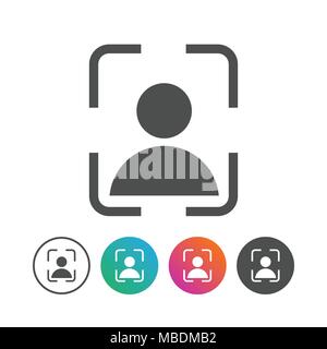 Simple Portrait Icon Vector Symbol Graphic Logo Design Set Stock Vector