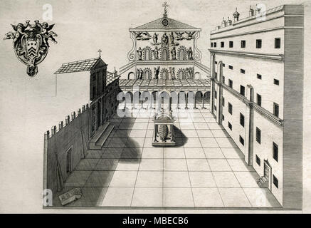 Architecture Of St. Peter's Basilica In Vatican 1810 ( Drawing ) Italy Italian ( The Papal Basilica of St. Peter in the Vatican, or simply St. Peter's Basilica, is an Italian Renaissance church in Vatican City, the papal enclave within the city of Rome. ) Stock Photo