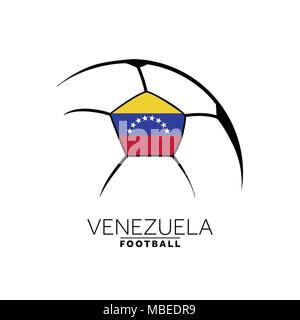 Soccer football minimal design with Venezuela flag Stock Vector