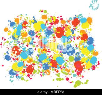 Colorful painted vector background drops. Beautiful hand drawn backdrop. Usable for website, social media and print decoration. Stock Vector