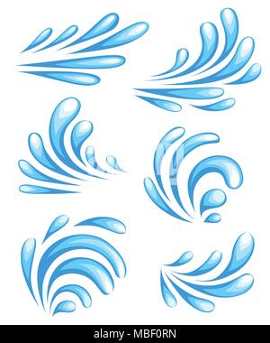 Water explosion special effect fx animation frames sprite sheet. Vortex water and thunder power explosion frames for flash animation in games, video a Stock Vector