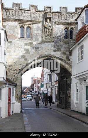 The High Street Gate leading from the Cathedral Close in Salisbury, Wiltshire. Stock Photo