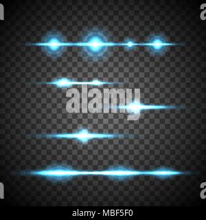 blue flash set isolated on a transparent background Stock Vector