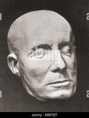 Rommel's death mask.  Erwin Rommel, aka Desert Fox,  1891 –1944.  German general, military theorist and field marshal in the Wehrmacht of Nazi Germany during World War II. Stock Photo