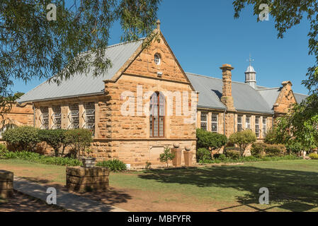 LADYBRAND, SOUTH AFRICA - MARCH 12, 2018: The historic sandstone buildings of the high school in Ladybrand, a town in the eastern Free State Province  Stock Photo