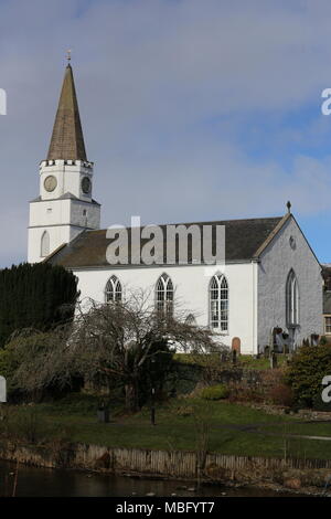 White Church Comrie Scotland  April 2018 Stock Photo