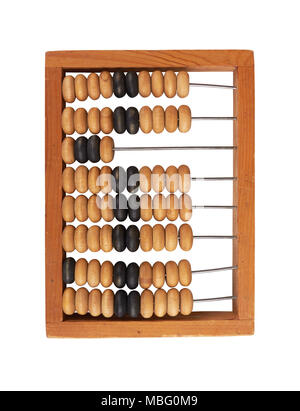 antique wooden abacus isolated on white background Stock Photo