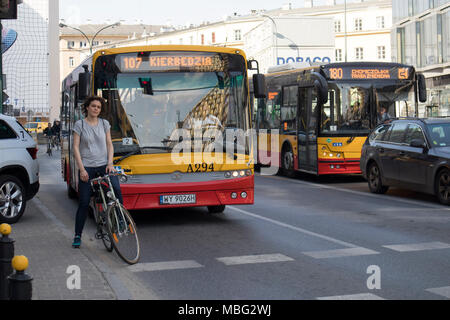 WARSAW, POLAND - April 08, 2018 , Pedestrians, Central Underground Train Station, Warsaw, Poland Stock Photo