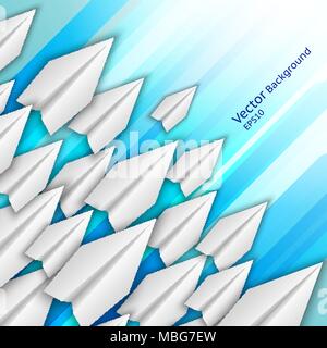 Abstract background with paper airplanes Stock Vector