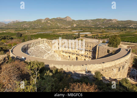 Turkey ancient city of Aspendos Theater in Antalya. Stock Photo