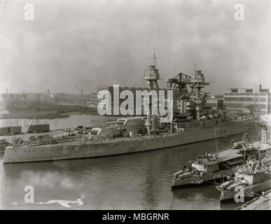 USS Arizona After Modernization Stock Photo