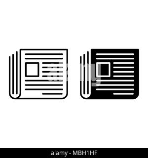 Newspaper Icon in flat style Stock Vector