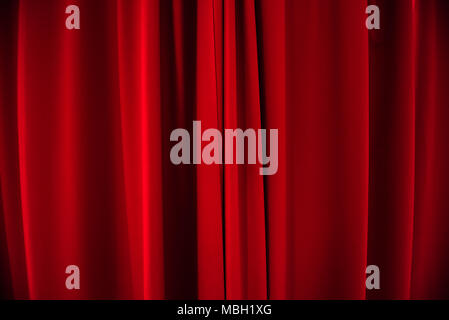 Red velvet curtains as abstract background or texture Stock Photo