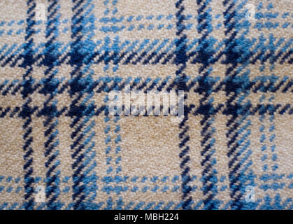 blue woolen plaid background Stock Photo