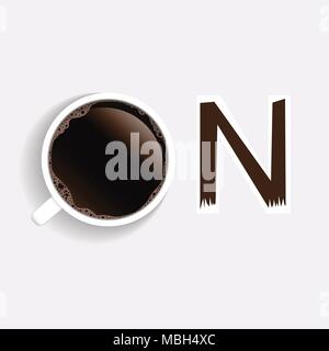 Conceptual Motivation Illustration. Cup Of Coffee With word And Abstract On Switcher. Vector EPS 10. Stock Vector
