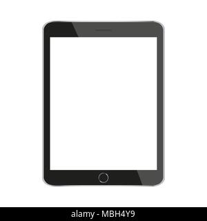 Mock up black tablet isolated on white vector design Stock Vector