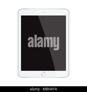 Mock up white tablet isolated on white vector design Stock Vector
