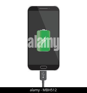 smartphone battery charge design. Vector illustration Stock Vector