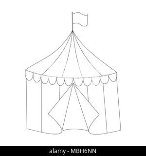 Striped vector circus entrance tent outline doodle style Stock Vector