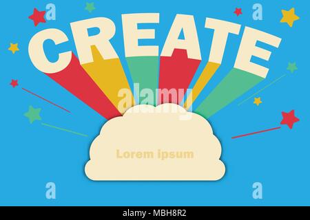 Simple Colorful concept of Create word splash from Brain for Infographic business vector graphic design Stock Vector