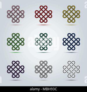 Abstract colorful of Celtic Irish Knots icon vector graphic design concept idea Stock Vector