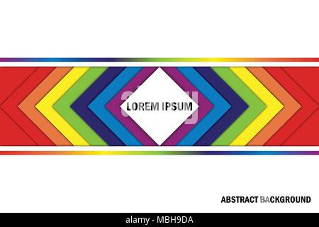 Colorful rainbow abstract background of square shape for infographic idea graphic design concept Stock Vector