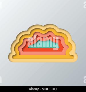 Colorful of human brain in paper cut concept for Business idea graphic design vector Stock Vector