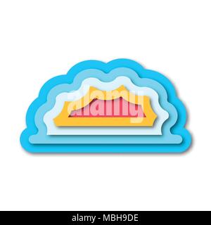 Colorful of human brain in paper cut concept for Business idea graphic design vector Stock Vector