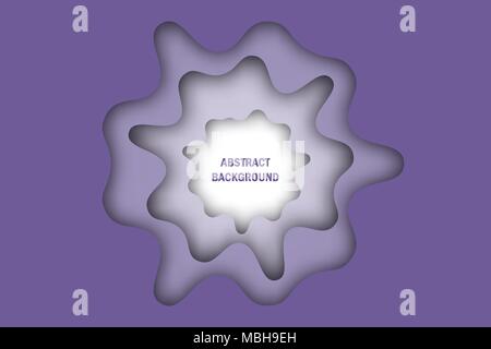 Abstract purple ultra violet background in Paper cut idea graphic design concept Stock Vector