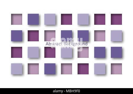 Abstract 3d purple square tile in paper cut concept for Background idea graphic design vector Stock Vector