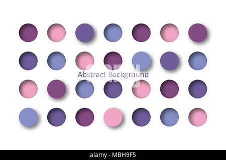 Abstract 3d purple circle tile in paper cut concept for Background idea graphic design vector Stock Vector