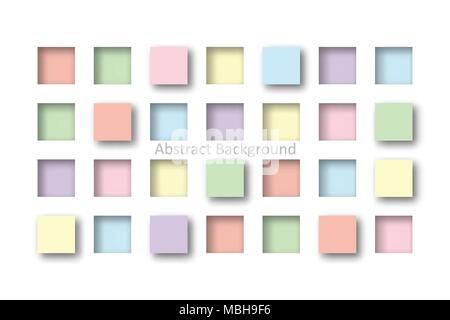 Abstract 3d pastel colorful square tile in paper cut concept for Background idea graphic design vector Stock Vector