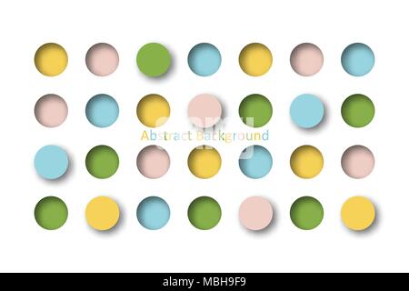 Abstract 3d colorful pastel circle tile in paper cut concept for Background idea graphic design vector Stock Vector