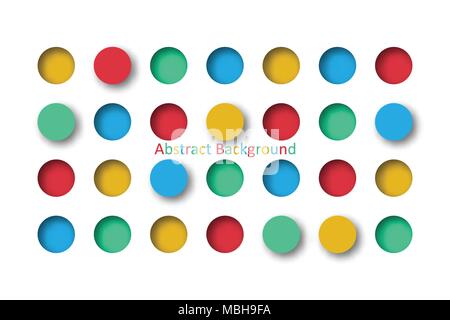 Abstract 3d colorful circle tile in paper cut concept for Background idea graphic design vector Stock Vector