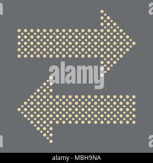 Fine vector dotted arrows. Golden elements for web, infographic and diagrams Stock Vector
