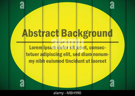 Yellow circle design template backdrop on green background in Paper cut stripes concept for Abstract background graphic idea Stock Vector