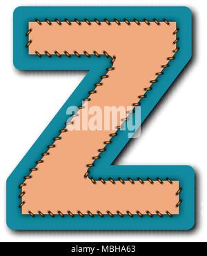 Z charactor of alphabet in Embroidered patch work concept for vector graphic idea design Stock Vector