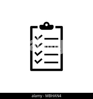 Checklist icon in flat style. To do list symbol Stock Vector