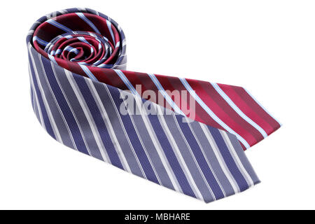 Red and blue neck tie isolated on white background Stock Photo