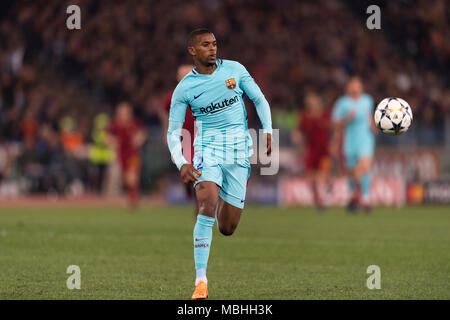 Nelson Cabral Semedo of Barcelona during the Uefa ' Champions League ' Quarter-finals, 2st leg, match between Roma 3-0 Barcelona at Olimpic Stadium on April 10, 2018 in Roma, Italy. Credit: Maurizio Borsari/AFLO/Alamy Live News Stock Photo