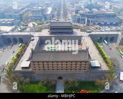 April 7, 2018 - Xi'An, Xi'an, China - Xi'an, CHINA-7th April 2018: Aerial photography of Xi'an, northwest China's Shaanxi Province. (Credit Image: © SIPA Asia via ZUMA Wire) Stock Photo