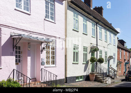 Period terraced houses, Basingwell Street Upper, Bishop's Waltham, Hampshire, England, United Kingdom Stock Photo