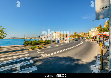 The harbor and Adriatic sea waterfront at the ancient city of Split, Croatia. Stock Photo